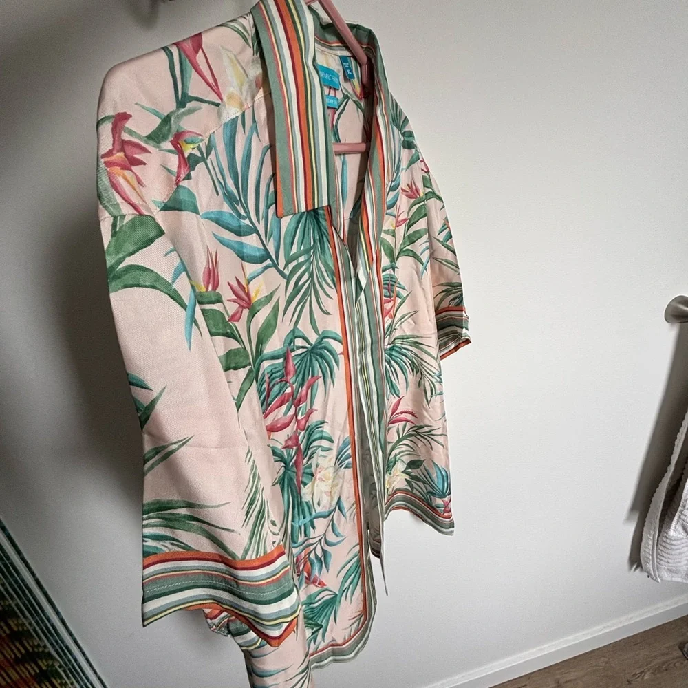 Tori Richard Multicolor Striped Silk Shirt - Picture 4 of 5